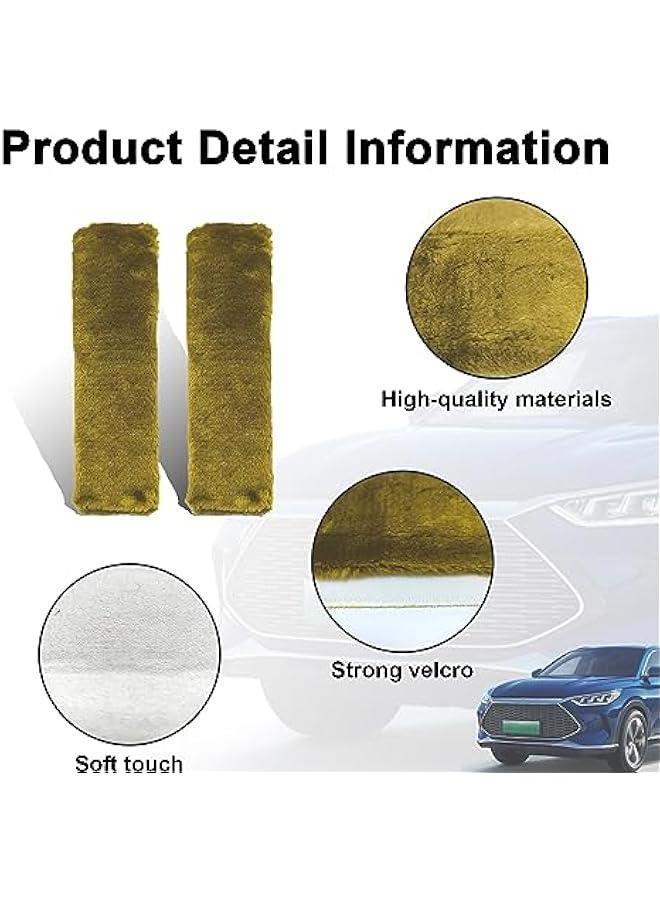 2 Packs Car Seatbelt Covers Shoulder Pad, Universal Soft Faux Sheepskin Shoulder Cover for Comfortable Driving, Fluffy Seat Belt Protector Help to Protect Your Neck and Shoulder (Light Green) - Image 3